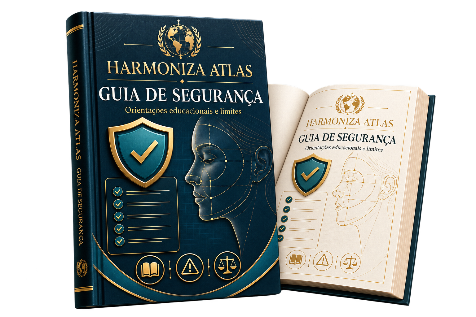 Mockup físico do guia de segurança e limites educacionais